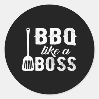 Adesivo Redondo Churrasco Como Um Chefe Frase De Enthusista De Chu