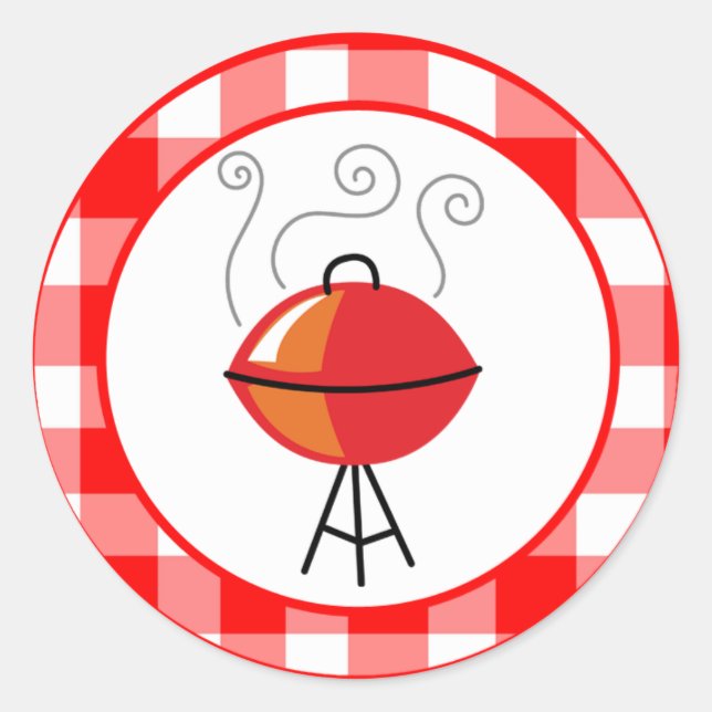 Adesivo Redondo Churrasco de Comida de Fenda de Envelope de 20 - 1 (Frente)