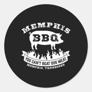 Adesivo Redondo Churrasco de Memphis Você Não Pode Superar Nosso C