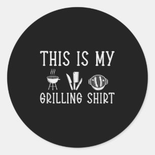 Adesivo Redondo Churrasco Engraçado Grill &amp; Barbecue Pork Gril