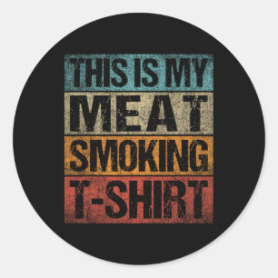 Adesivo Redondo Churrasco Fumante Vintage Retro Esta É Minha Carne