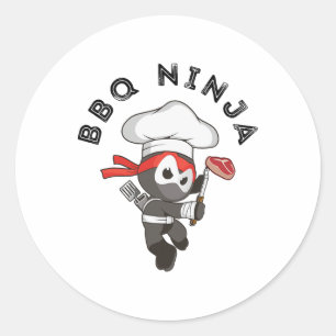Adesivo Redondo Churrasco Ninja