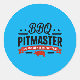 Adesivo Redondo Churrasco Pitmaster Churrasqueira Lenta