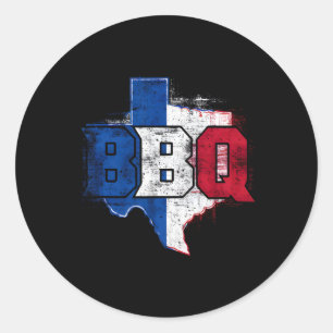 Adesivo Redondo Churrasco Texas Grill Smoking Byrbecue Meat Cook