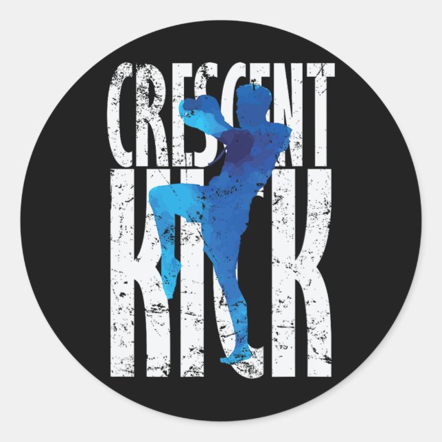 Adesivo Redondo Chute Crescente Kickboxing  (Frente)