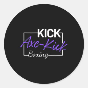 Adesivo Redondo Chute de Machado de Kickboxing
