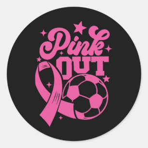 Adesivo Redondo Chute Rosa Para Futebol de Cura do Câncer de Mama
