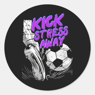 Adesivo Redondo Chute Stress Afastando Futebol de Sensibilização