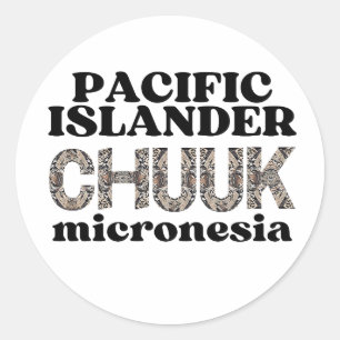 Adesivo Redondo Chuuk Chuukese Ilhas do Pacífico Micronésia