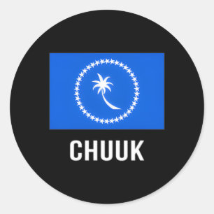 Adesivo Redondo Chuuk Flag Chuukese