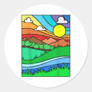 Adesivo Redondo Chuva da Proteção Climática do Ambiente na moda
