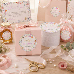 Adesivo Redondo Chuva de Amor Baby Shower