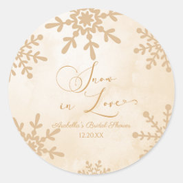 Adesivo Redondo Chuva de Amor no Inverno Bridal Shower