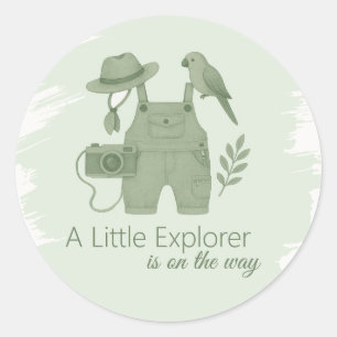 Adesivo Redondo Chuva De Amor: Pequeno Explorador A Caminho Baby S