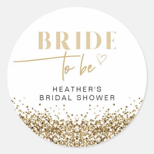 Adesivo Redondo Chuva de Animação em Dourado Amarelo REGINA Noiva  (Frente)