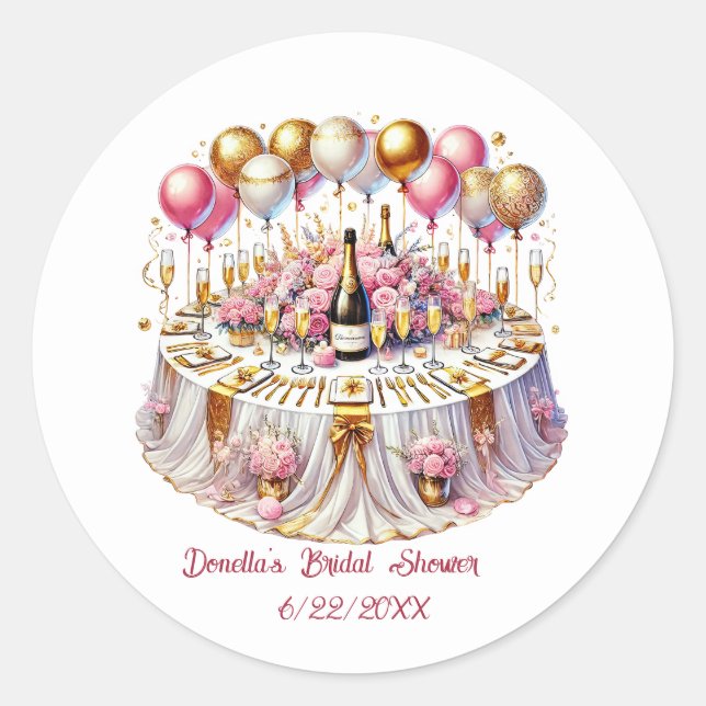 Adesivo Redondo Chuva de Arroz add nome data (Frente)