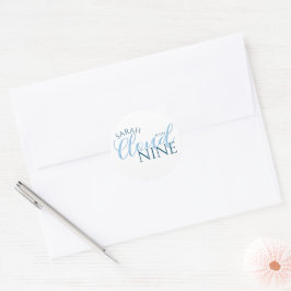Adesivo Redondo Chuva de arroz de noiva com script simples cloud n
