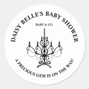 Adesivo Redondo Chuva de Bebê & Co Black Chandelier Baby Shower