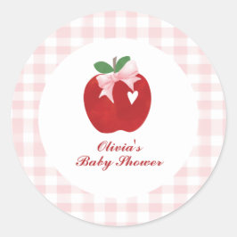 Adesivo Redondo Chuva de Bebê Coquette Apple Laço Rosa