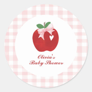 Adesivo Redondo Chuva de Bebê Coquette Apple Laço Rosa