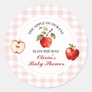 Adesivo Redondo Chuva de Bebê Coquette Apple Laço Rosa