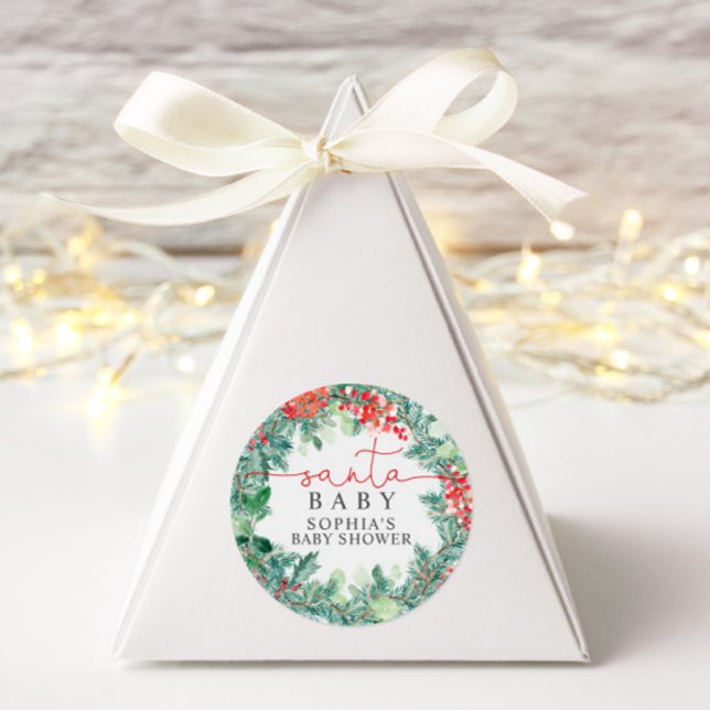 Adesivo Redondo Chuva de Bebê Coroa de Natal (Criador carregado)