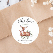 Chuva de bebê em aquarela Oh deer floral