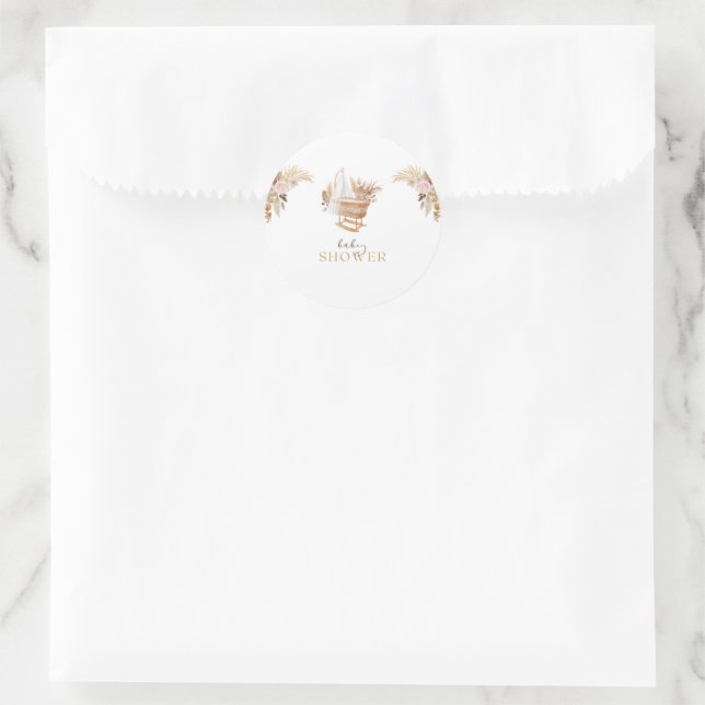 Adesivo Redondo Chuva de Bebê Floral Berço  (Bolsa)