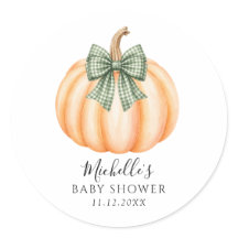 Chuva de Bebê Laranja Abóbora Xadrez Verde