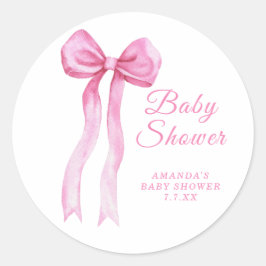 Adesivo Redondo Chuva de Bebê Menina Arco Rosa