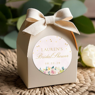 Adesivo Redondo Chuva de Bebida Rosa Floral Casamento de Água