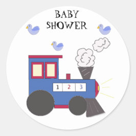 Adesivo Redondo Chuva de Bençãos Baby Shower Trem
