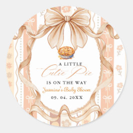 Adesivo Redondo Chuva de Boho Little Cutie Pie no Baby Shower de A
