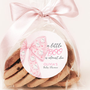 Adesivo Redondo Chuva de Boo: Baby Shower de Halloween com Arco