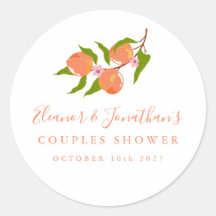 Adesivo Redondo Chuva de Casamento de Casais Boho de Frutas de Pês