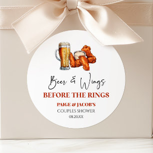 Adesivo Redondo Chuva de Cerveja e Asas Antes dos Anéis para Casai