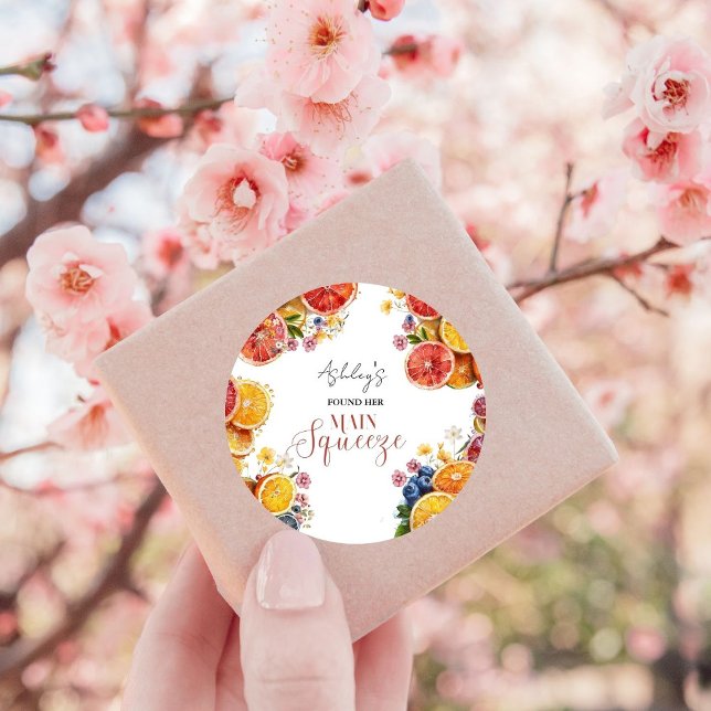 Adesivo Redondo Chuva de Citros no Chá de Noiva  (Criador carregado)