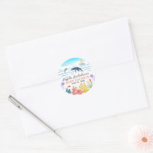 Chuva de Cores Debaixo do Mar Aquarela Baby Shower