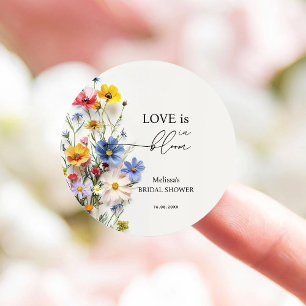 Adesivo Redondo Chuva de Flores Nupcial Amor em Flor