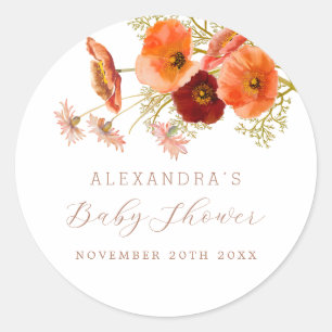 Adesivo Redondo Chuva de Flores Selvagens Boho Outono Floral Perso