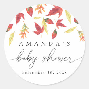 Adesivo Redondo Chuva de folhas Baby Shower