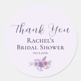 Adesivo Redondo Chuva de Noiva Agradecimento Floral em Aquarela Mo