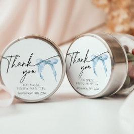 Adesivo Redondo Chuva de Noiva Algo Azul Pó Rosa Agradecimento