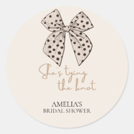 Adesivo Redondo Chuva de Noiva Arco Bege She'sTying the Knot 