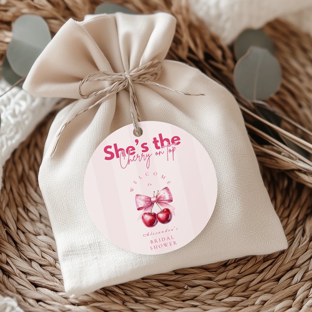 Adesivo Redondo Chuva de Noiva Cereja no Topo (Criador carregado)