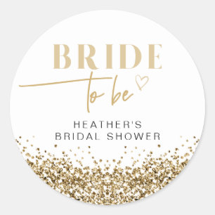 Adesivo Redondo Chuva de Noiva com Lantejoulas Douradas REGINA