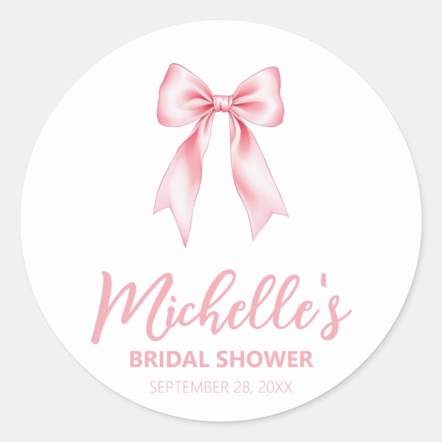 Adesivo Redondo Chuva de Noiva Coquette Arco Rosa Aquarela Tendênc (Frente)