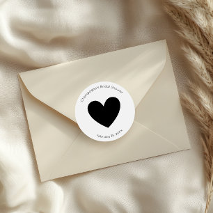 Adesivo Redondo Chuva de Noiva Coração de Roteiro Moderno