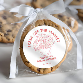 Adesivo Redondo Chuva de Noiva Coral Fresca Recém Chegada ao Merca