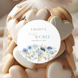 Adesivo Redondo Chuva de Noiva de Hortênsia Centaurea Azul